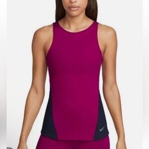 Nike Yoga NWT Women's Dri-Fit Fuchsia/Navy Athletic Tank Top Sz Small
